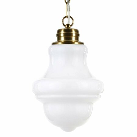 HUDSON & CANAL Henn &amp; Hart  Annie Brass &amp; White Milk Glass Pendant PD0502